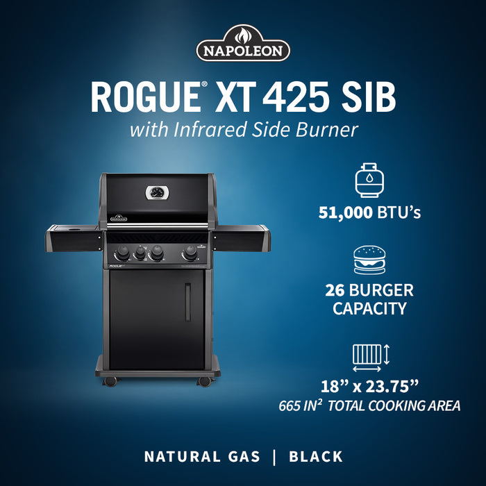 Napoleon Rogue XT 425 Gas Grill (Back) w/Side Burner RXT425SIB-1