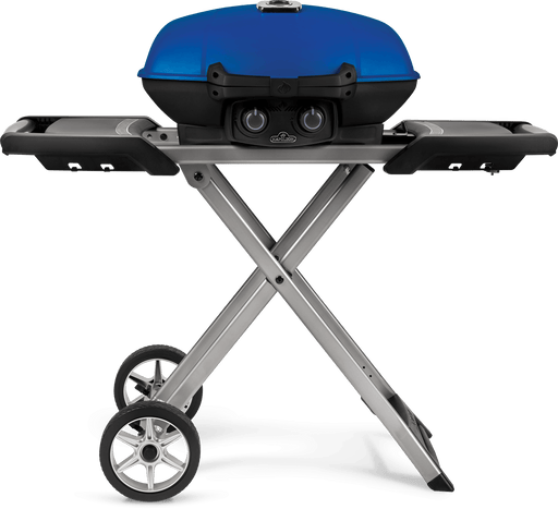 TravelQ™ 285X Portable Propane Gas Grill with Scissor Cart, Blue